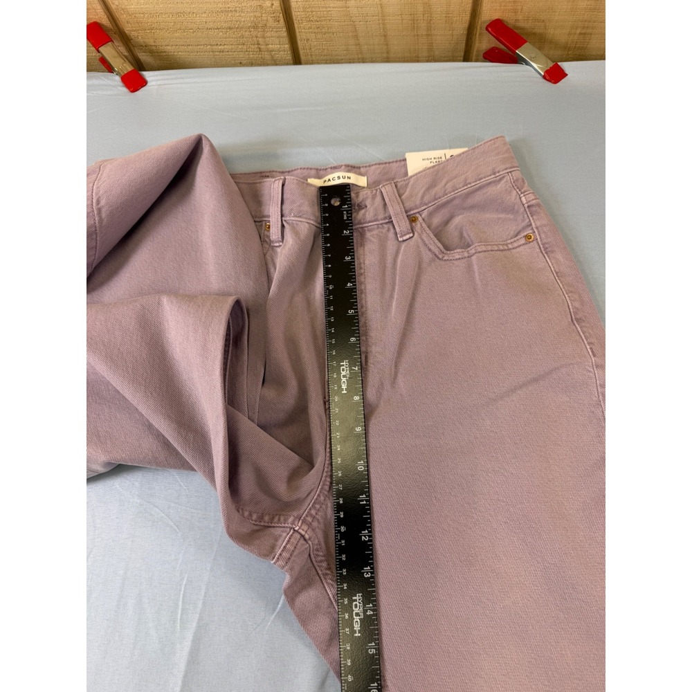 PacSun High Rise Flare Jeans 27 NWT Dusty Lavender Mauve Purple Denim Pants - Picture 9 of 16